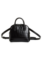 Balenciaga Extra Extra Small Ville Croc Embossed Leather Satchel in Black at Nordstrom