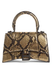 Balenciaga Extra Small Hourglass Snake Embossed Leather Top Handle Bag in Gold /Black at Nordstrom
