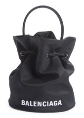 Balenciaga Extra Small Wheel Logo Bucket Bag in Black/White at Nordstrom