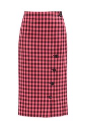 Balenciaga Gingham-check twill pencil skirt