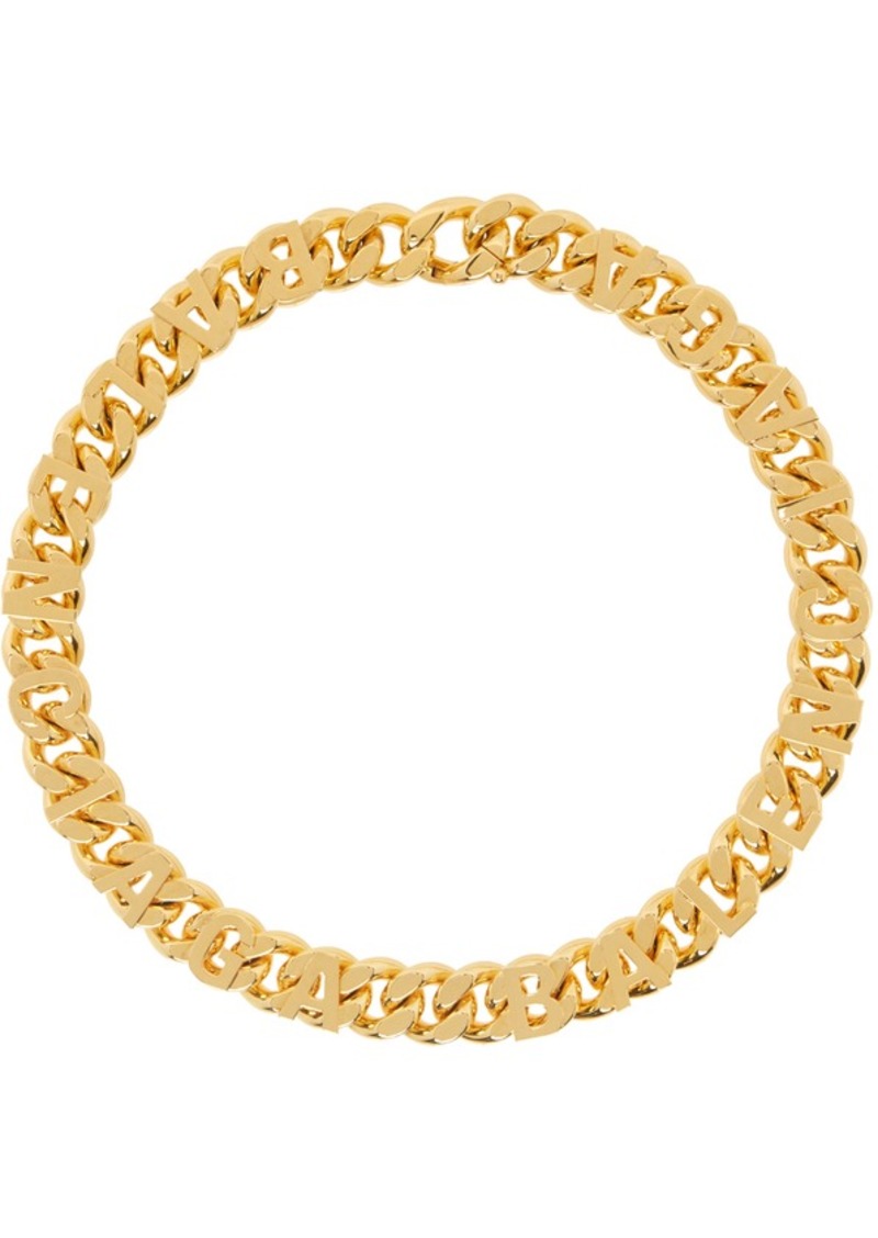 Balenciaga Gold Chain Logo Necklace