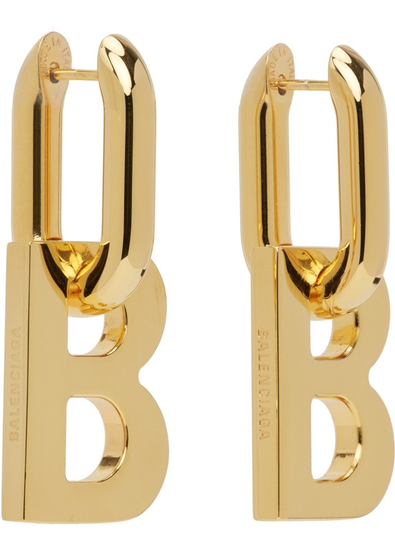 Balenciaga Gold XS B Chain Earrings