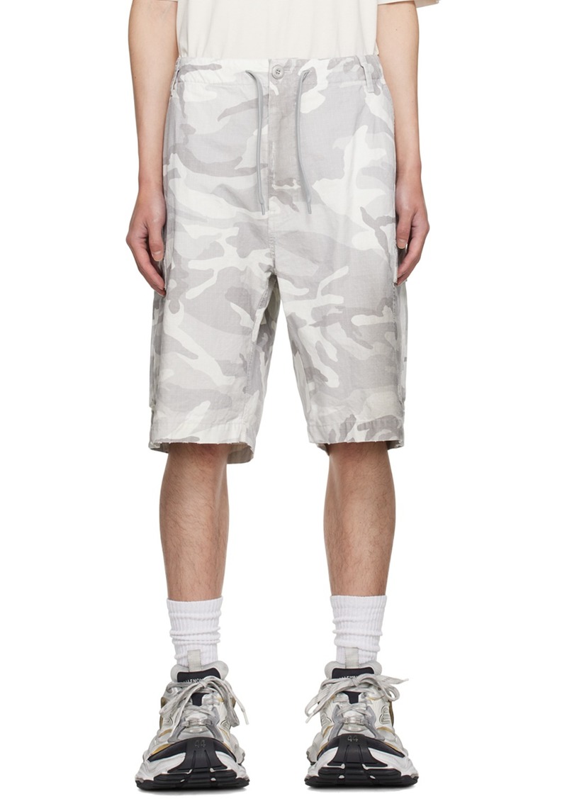 Balenciaga Gray Camo Shorts