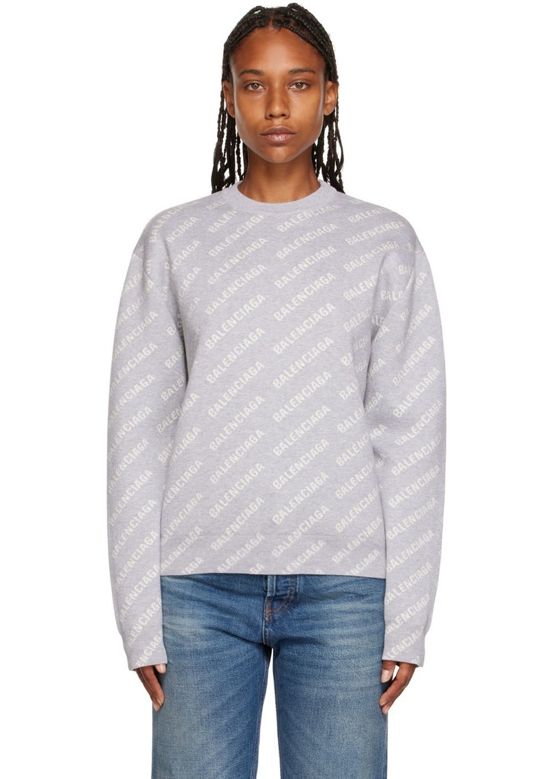 Balenciaga Gray Logo Sweater