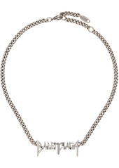 Balenciaga Gunmetal Typo Metal Necklace