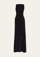 Balenciaga High-Low Bi-Stretch Gown