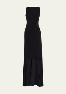 Balenciaga High-Low Bi-Stretch Gown