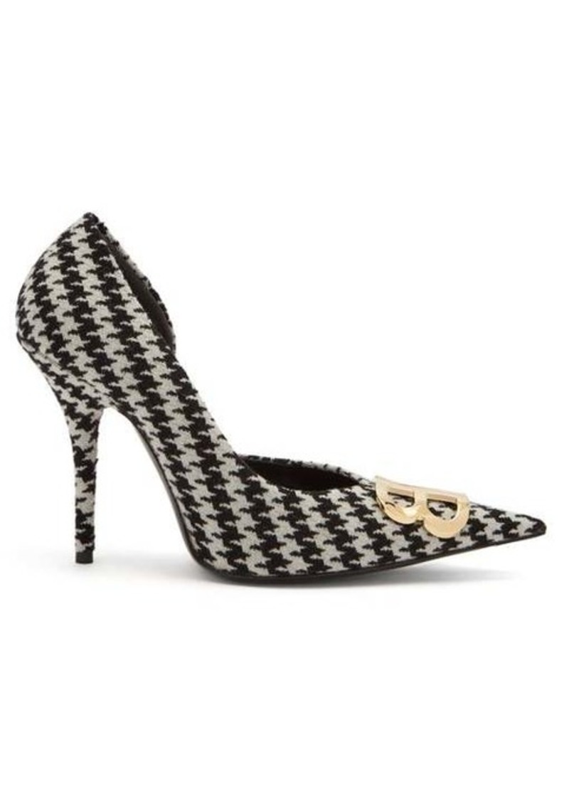 balenciaga bb knife houndstooth slingback pumps