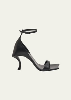 Balenciaga Hourg Leather Ankle-Strap Sandals
