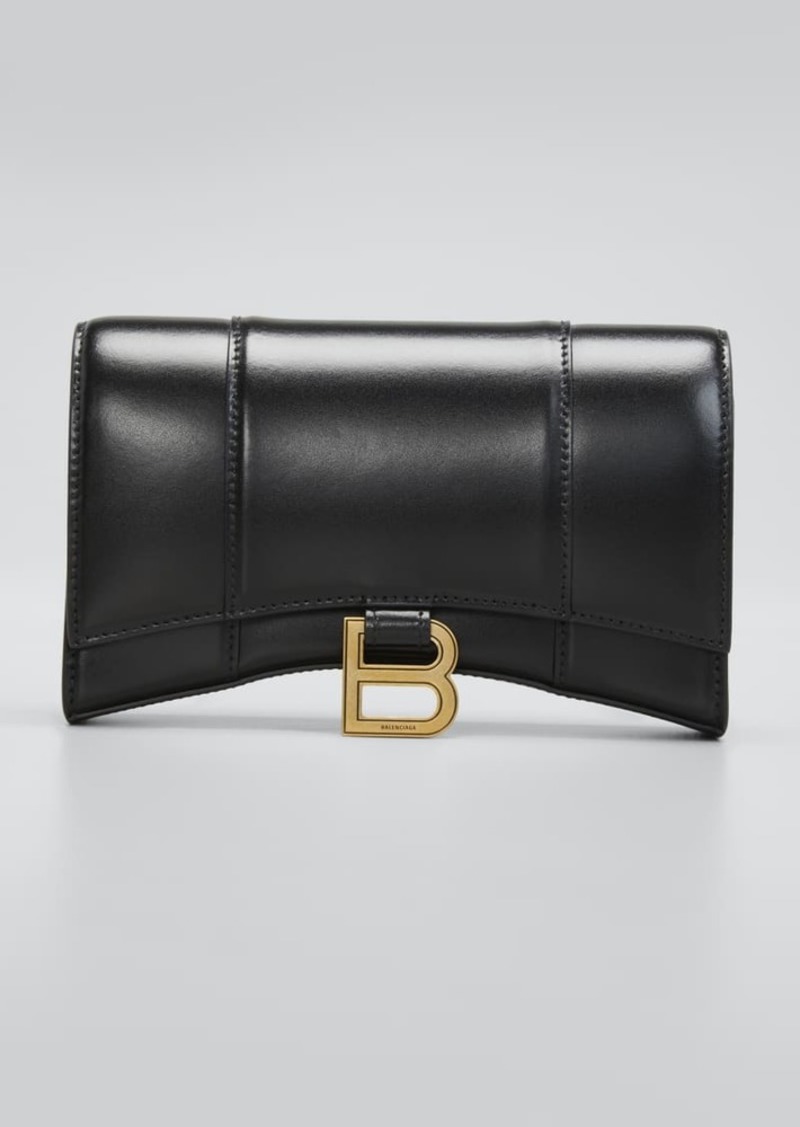 Balenciaga Hourglass Chain Leather Wallet on Chain