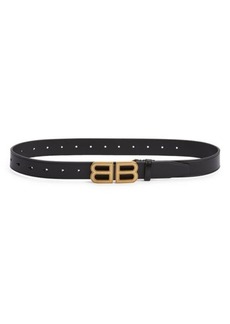 Balenciaga Hourglass Logo Buckle Leather Belt