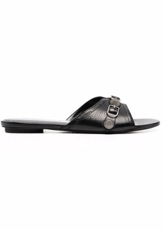 BALENCIAGA Le Cagole leather flat sandals
