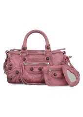 BALENCIAGA LE CAGOLE MINI DUFFLE LEATHER BAG