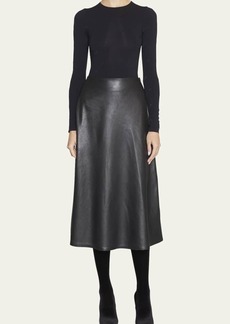 Balenciaga Leather Midi Skirt