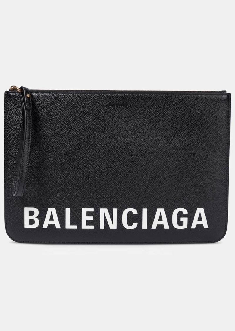 Balenciaga Logo leather pouch