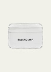 Balenciaga Logo Metallic Leather Card Holder