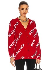 Balenciaga Long Sleeve Logo Cardigan