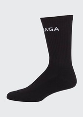 Balenciaga Men's Logo-Knit Tennis Socks