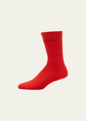 Balenciaga Men's Logo-Knit Tennis Socks