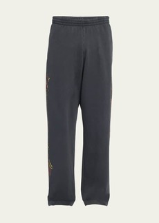 Balenciaga Men's Molleton Cotton Graphic Sweatpants