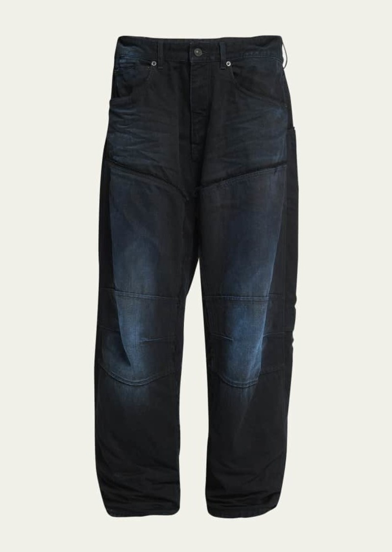 Balenciaga Men's Overdyed Double-Knee Pants