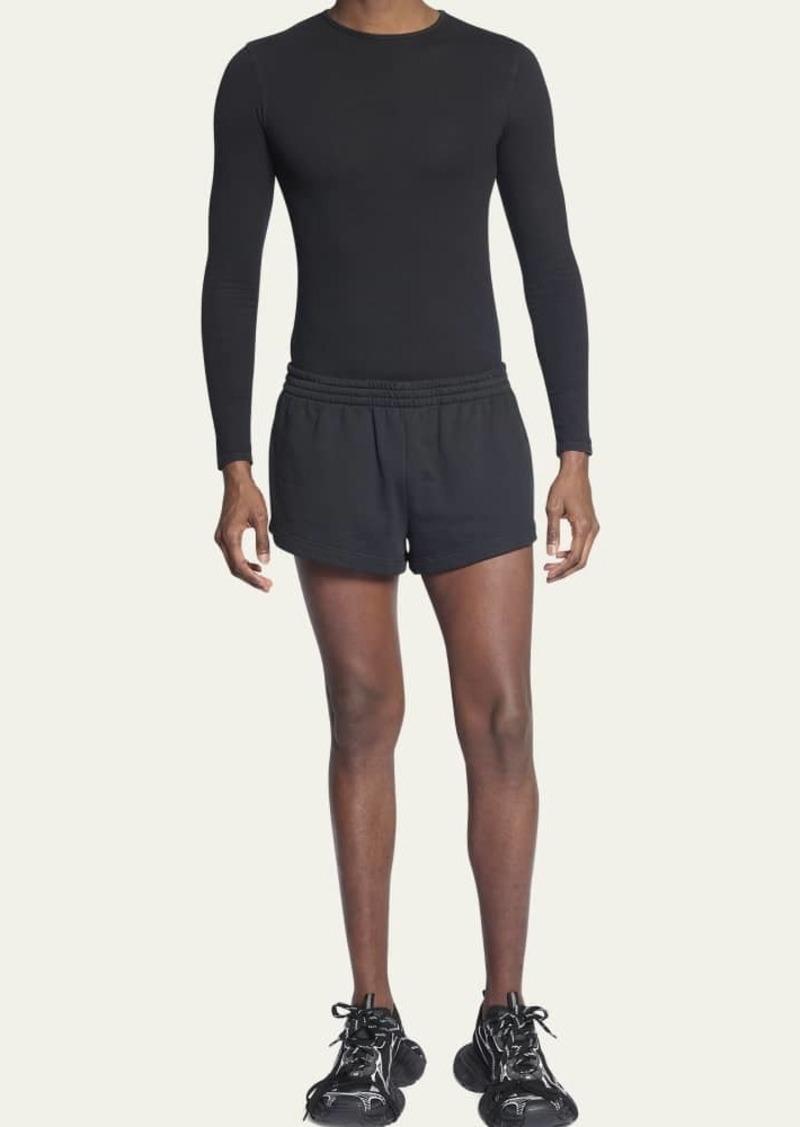 Balenciaga Men's Solid Fleece Running Shorts
