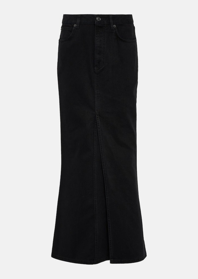 Balenciaga Mid-rise denim maxi skirt