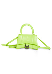 Balenciaga Mini Hourglass Croc Embossed Leather Top Handle Bag in Fluo Yellow at Nordstrom