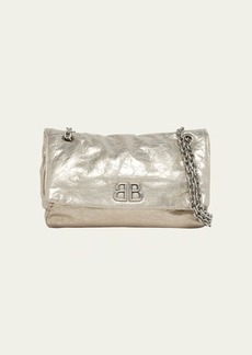 Balenciaga Monaco Small Metallic Leather Shoulder Bag