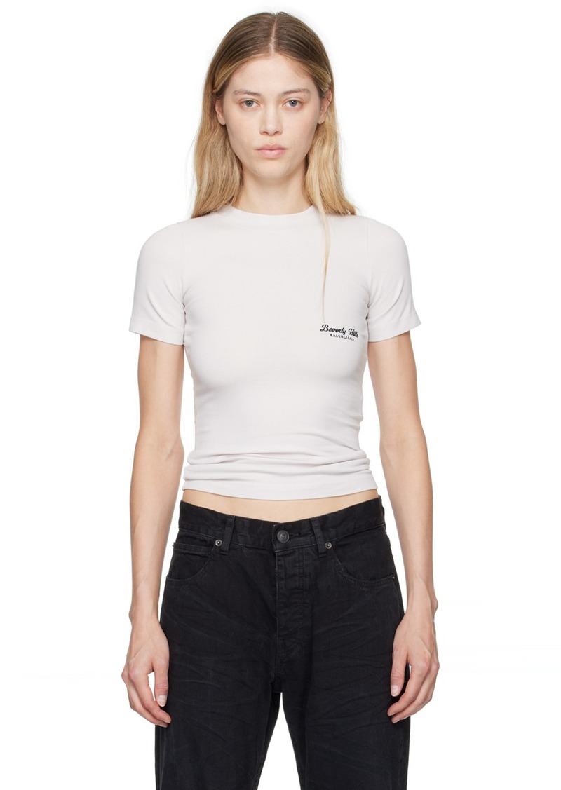 Balenciaga Off-White 'Beverly Hills' Fitted T-Shirt