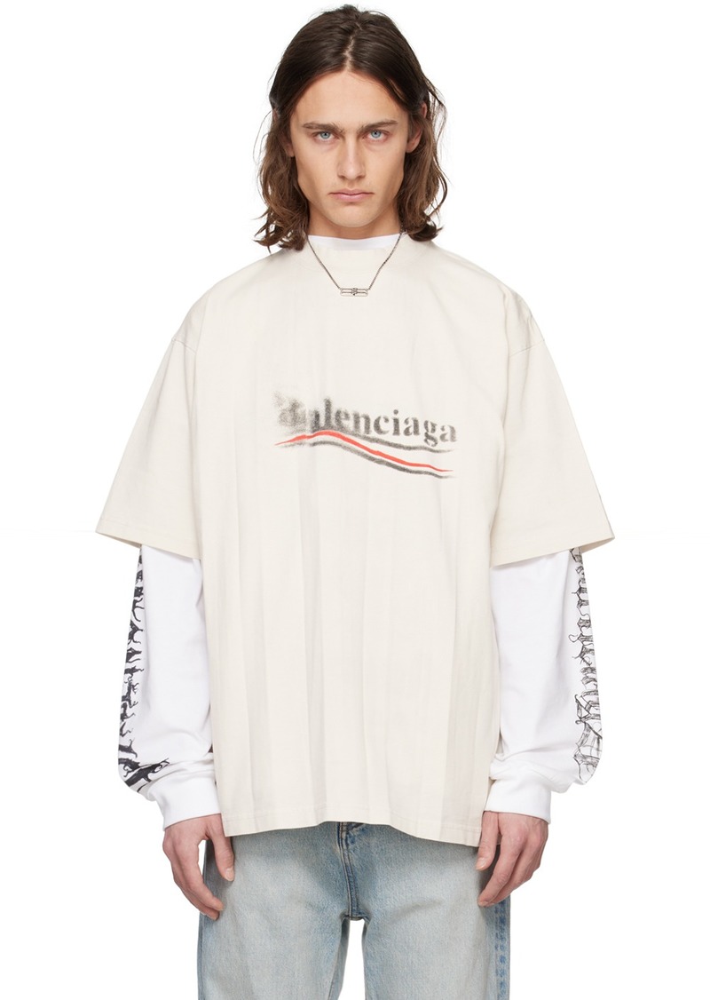 Balenciaga Off-White Political Stencil T-Shirt