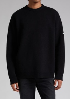 Balenciaga Oversize Double Face Wool Blend Crewneck Sweater