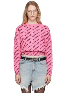 Balenciaga Pink Mini Allover Sweater