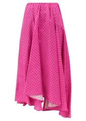Balenciaga Polka-dot jersey midi skirt
