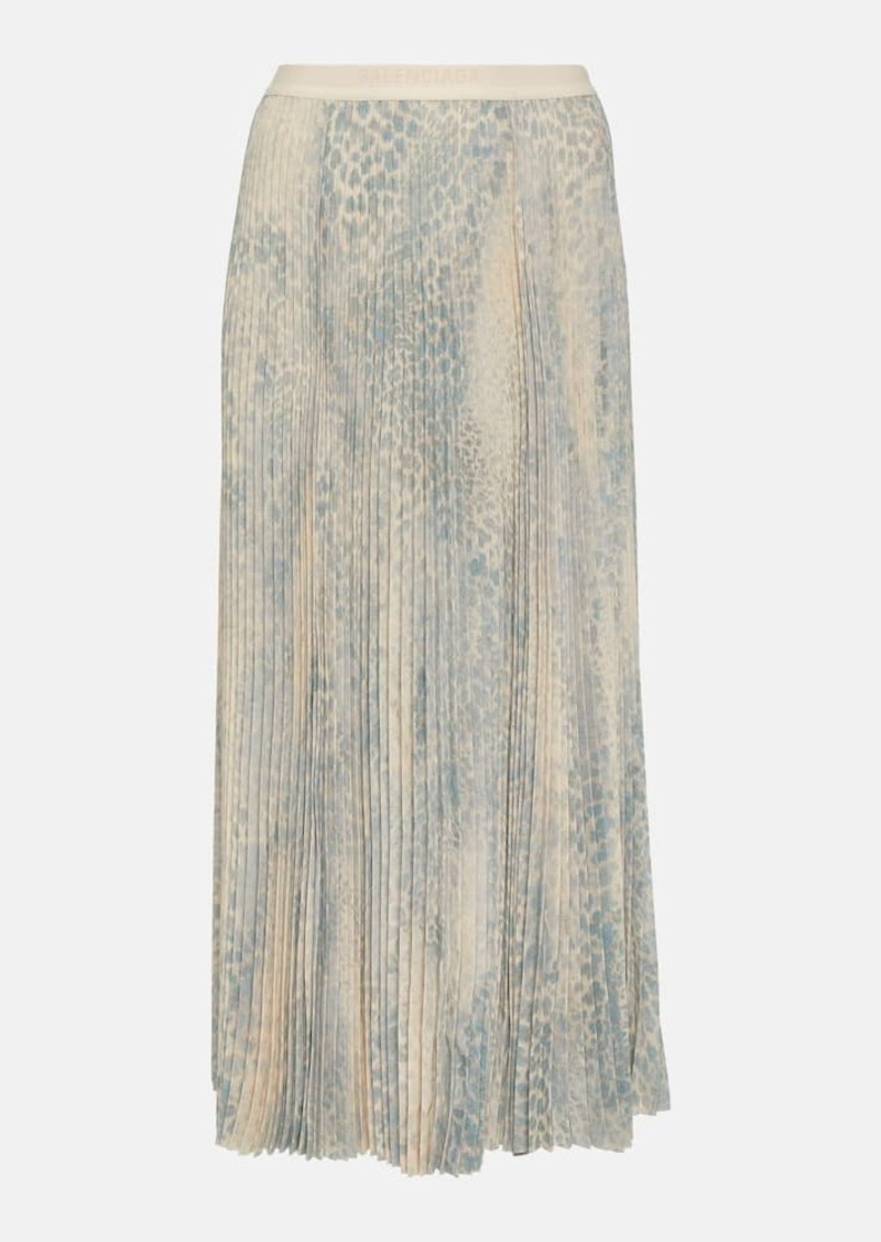 Balenciaga Printed pleated midi skirt