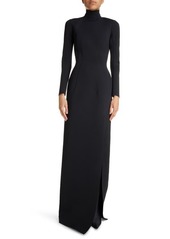 Balenciaga Raised Seam Long Sleeve Fitted Gown