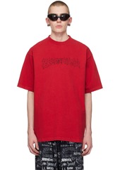 Balenciaga Red Printed T-Shirt