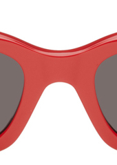 Balenciaga Red Rectangular Sunglasses