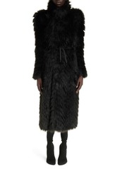 Balenciaga Round Shoulder Faux Fur Coat