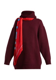 Balenciaga Scarf hooded wool sweater