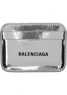 Balenciaga Silver Printed Card Holder
