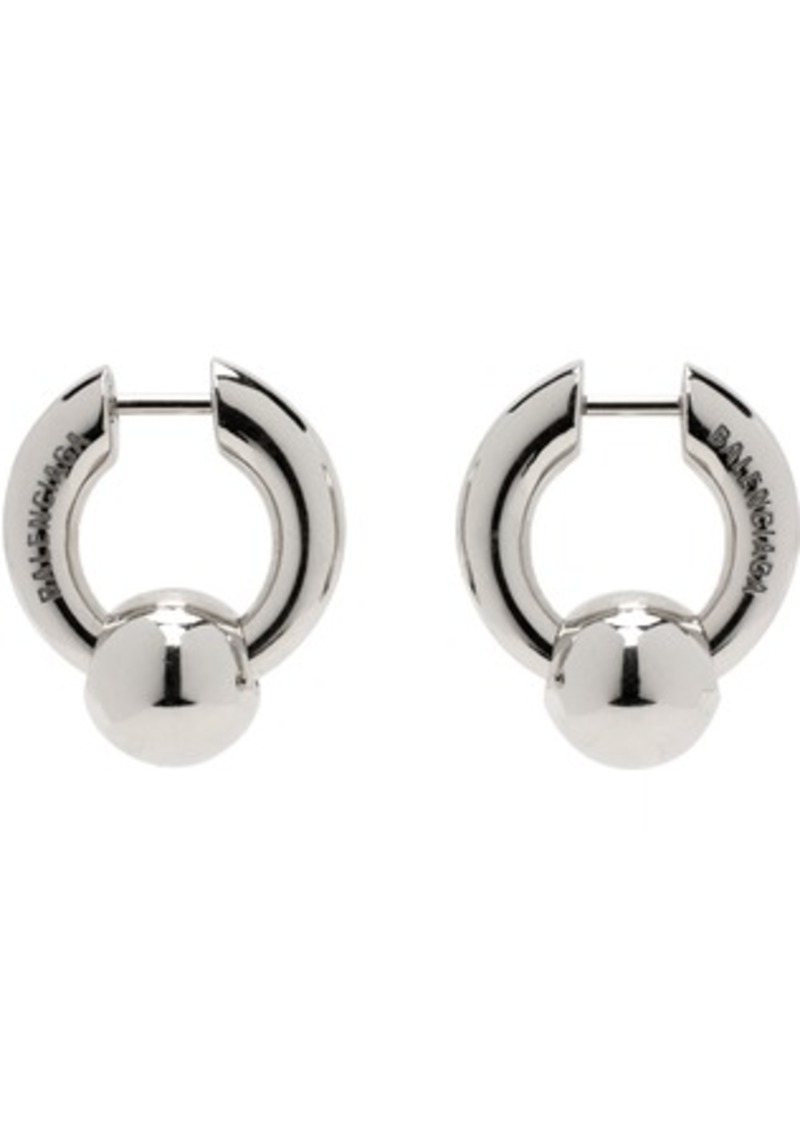 Balenciaga Silver Sharp Ball Earrings