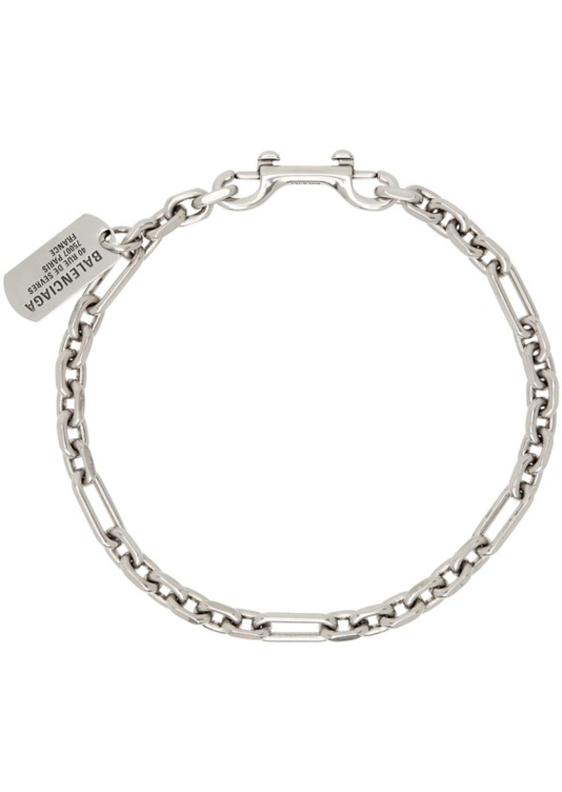 Balenciaga Silver Tags Carabiner Necklace