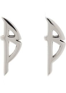 Balenciaga Silver Typo Metal Earrings