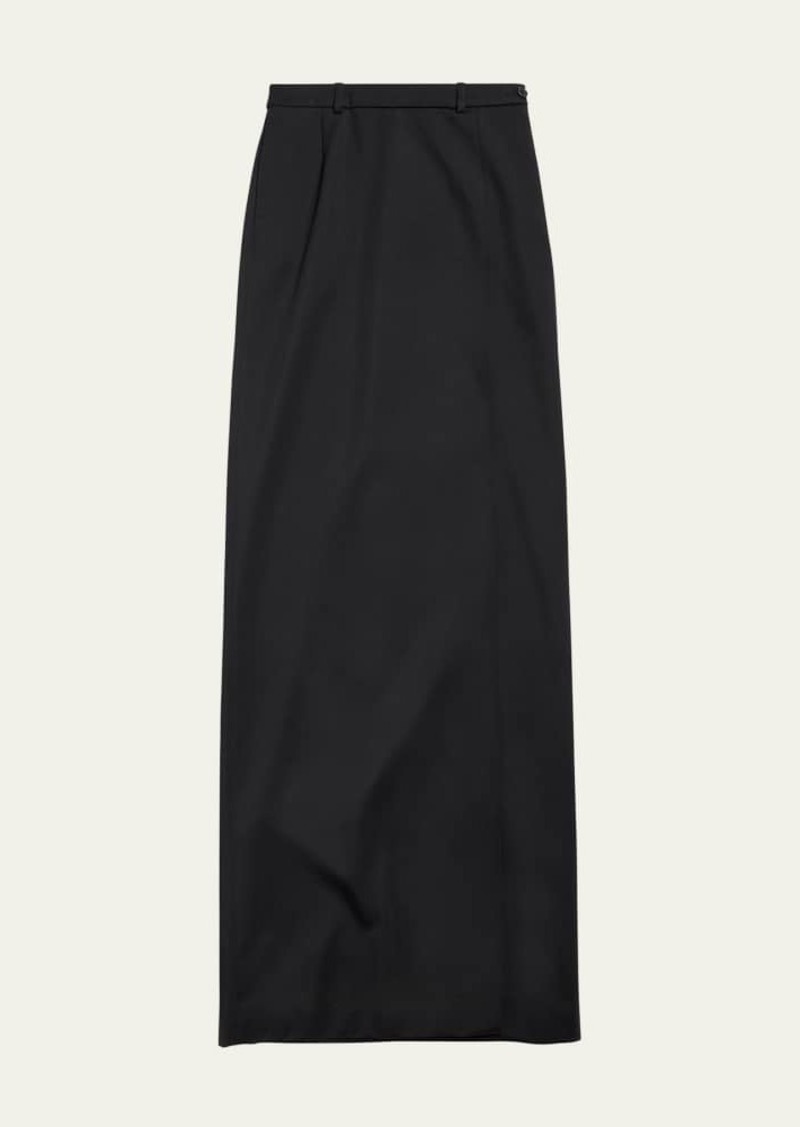 Balenciaga Slit Tailored Wool Skirt