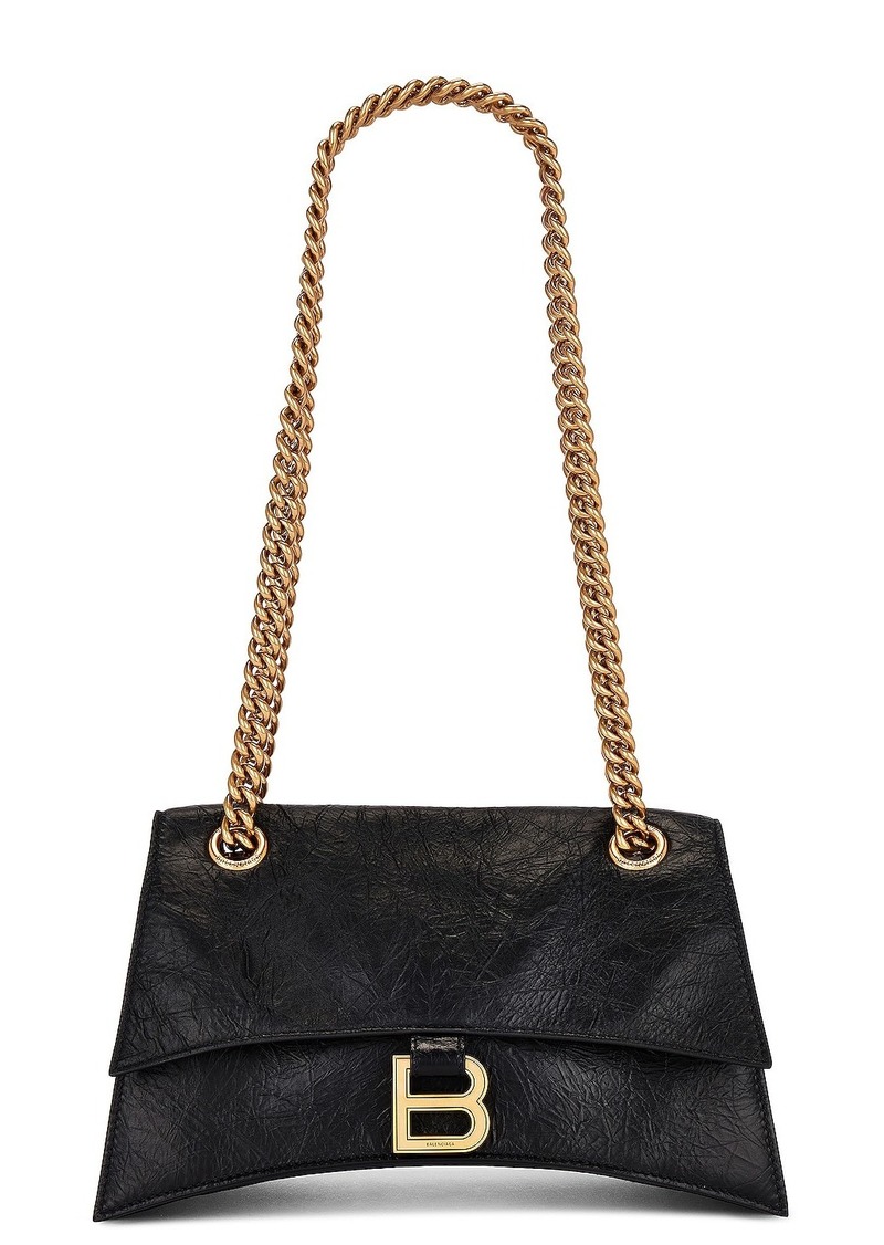 Balenciaga Small Crush Chain Bag In Black