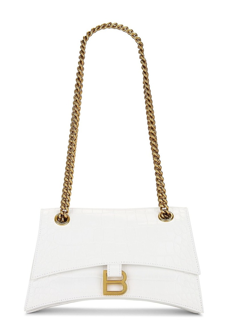 Balenciaga Small Crush Chain Bag In Optic White