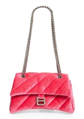 Balenciaga Small Crush Quilted Velvet Crossbody Bag