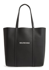 Balenciaga Small Everyday Logo Calfskin Tote in Black/White at Nordstrom