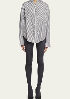 Balenciaga Stripe Button-Down Swing Shirt